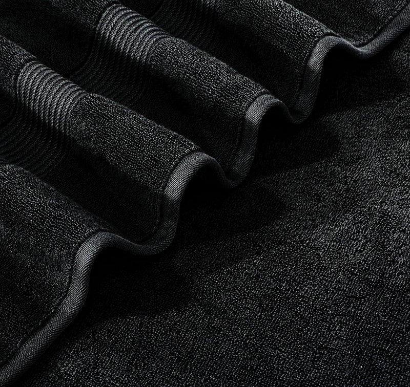 Siesta Zen Jumbo Bath Sheet 600GSM 100% Egyptian Cotton Towel - Extra Large 90x180cm (35"x70") - Ultra Soft & Highly Absorbent - Black - Image 2